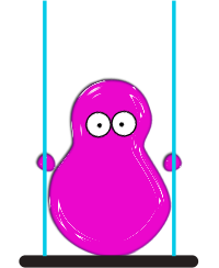 Jelly Pixel Character on swing